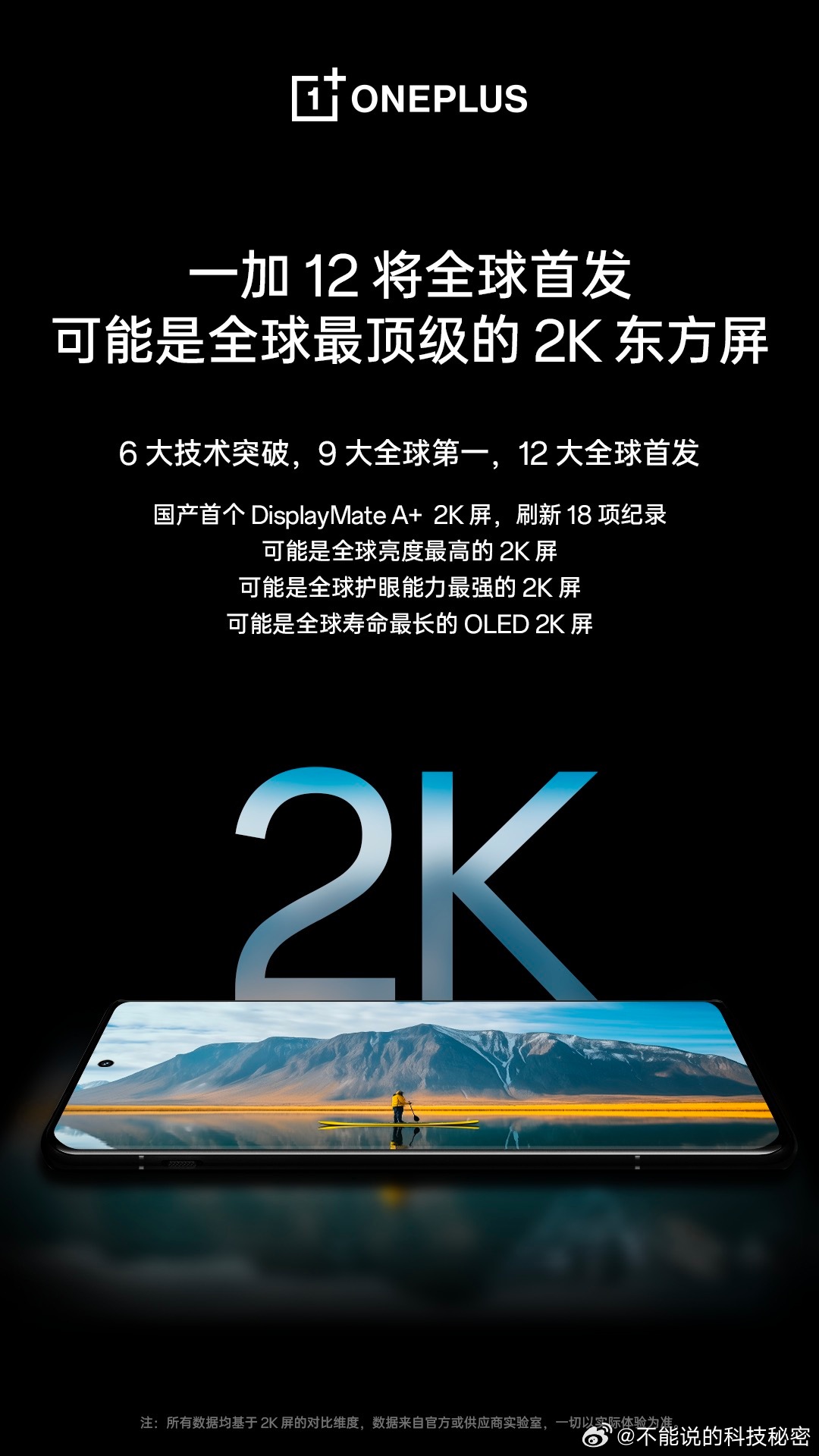 一张图读懂一加12将全球首发搭载的 2K「东方屏」。这是国产首个 Display