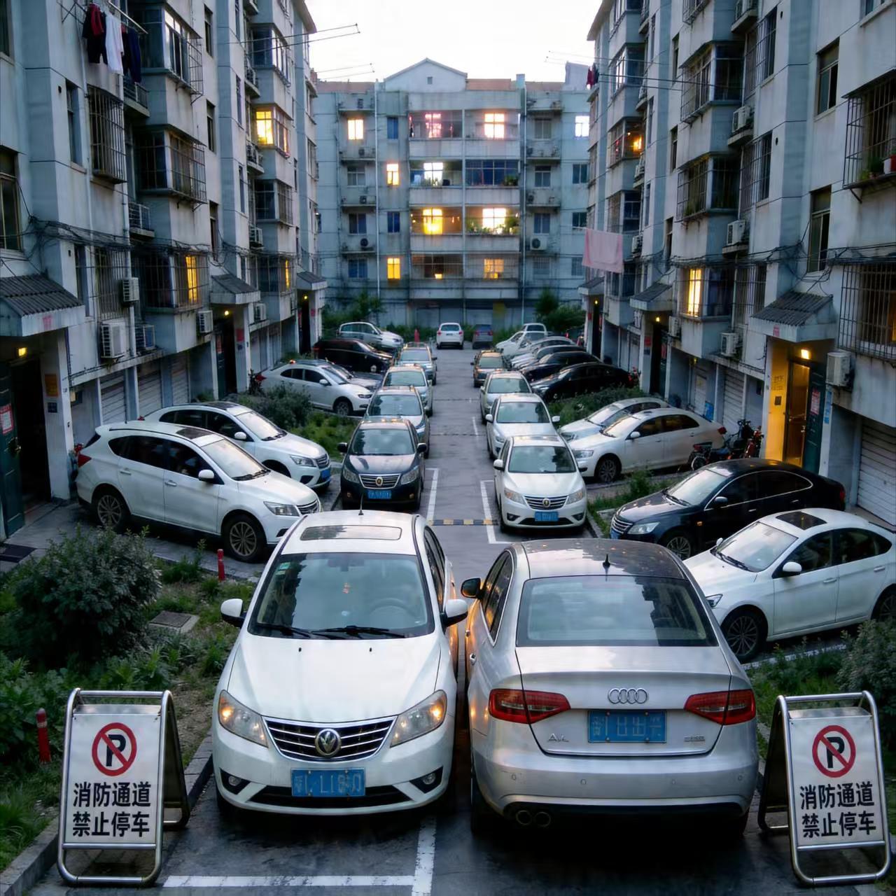 前天，我准备开车去送女儿上学。小区小路到主干道上，有一辆外地车，刚好停在路中间，