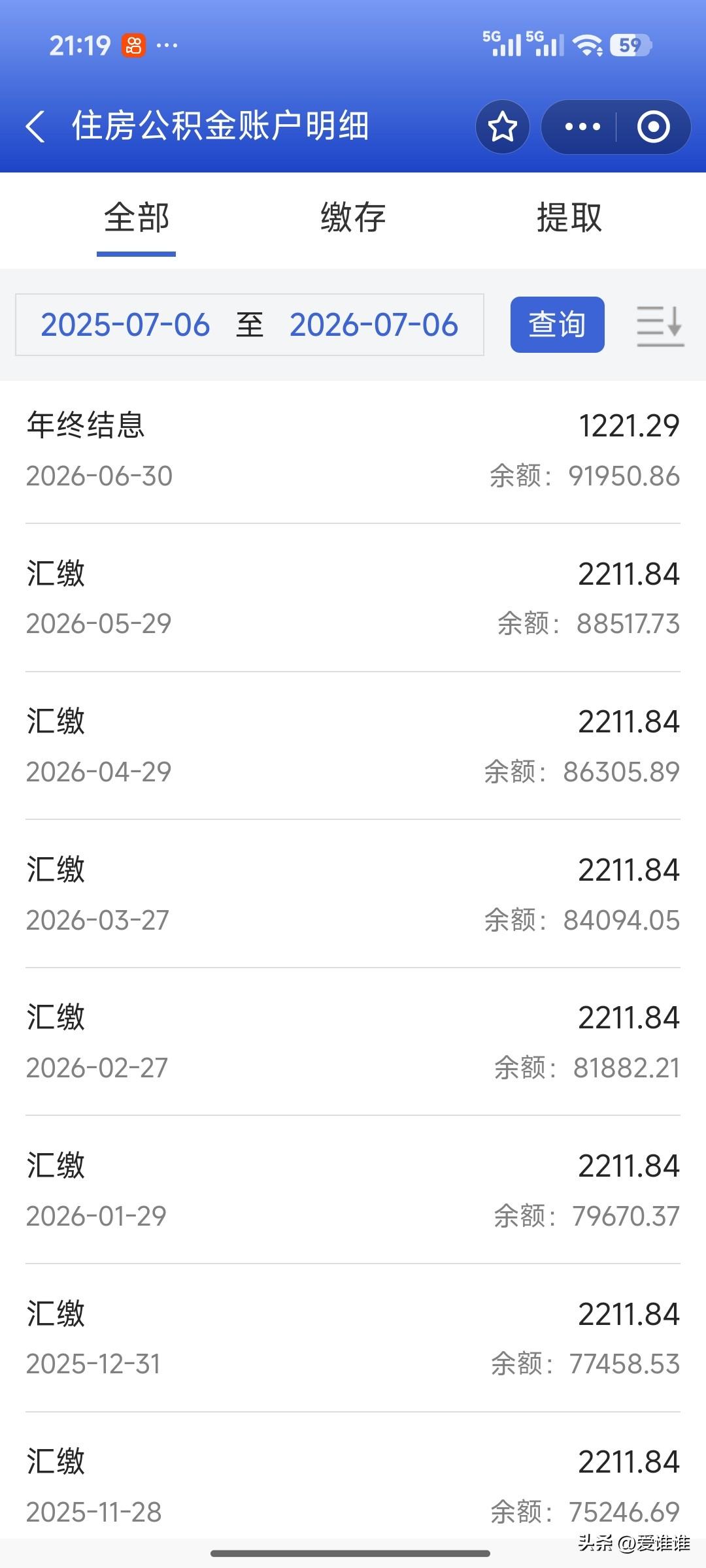 上班这么多年也就公积金里存了点钱，一次性去年每个月缴2200多，今年工资降了一点