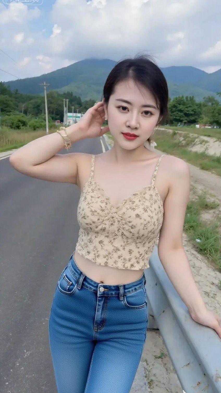 紧身牛仔裤 单身小姐姐