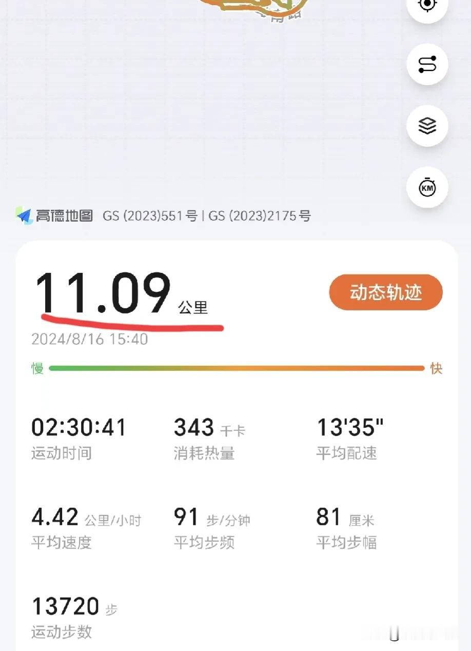 2024.8.16健身徒步11公里
#连续健步走打卡# 
汗水一出，浑身轻松！
