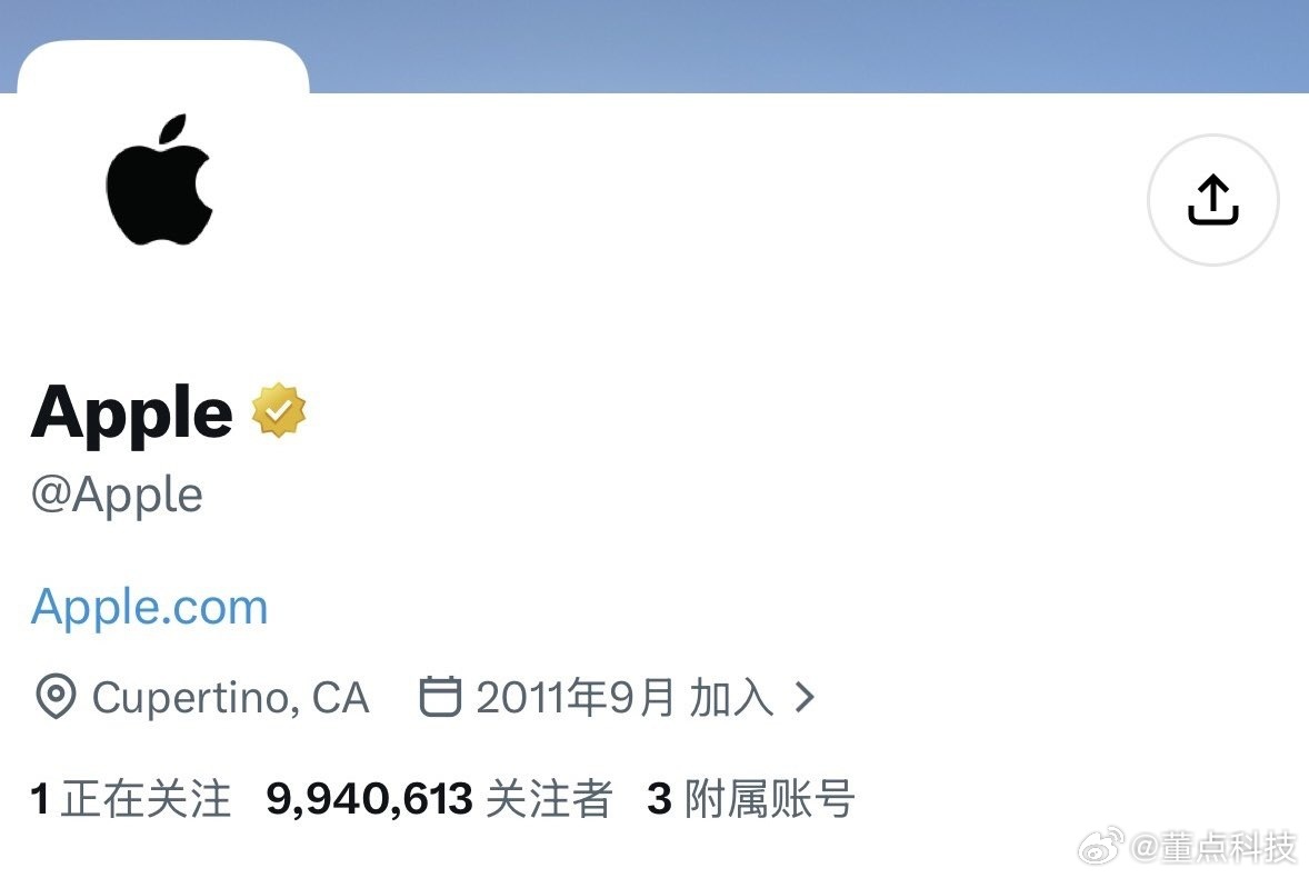 苹果官方X账号取关库克还是外企效率高库克一卸任就被苹果取关😂 ​​​
