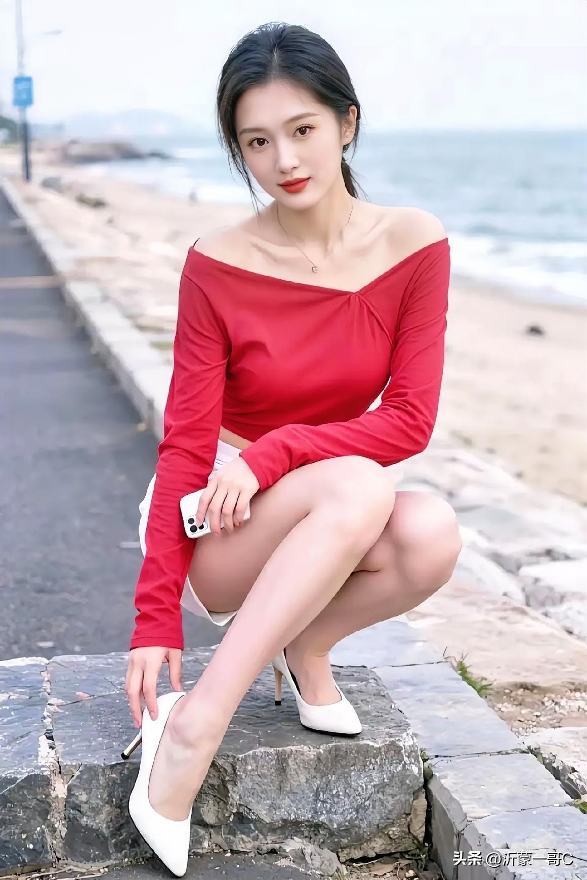 人的美不一定要看脸蛋，还有气质，素养，这位美女一看就让人眼前一亮，这搭配，这皮肤