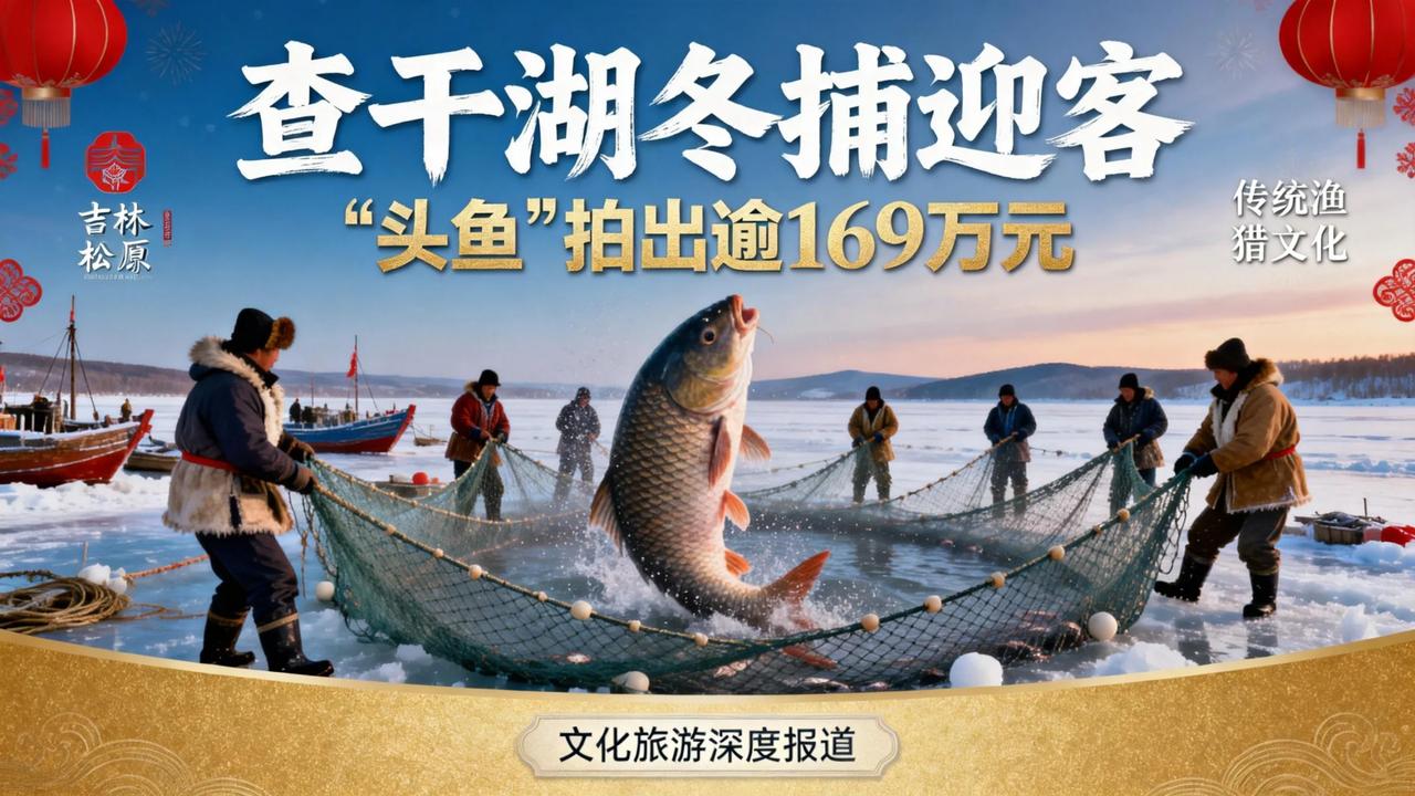169万成交！查干湖头鱼拍出新纪录！

冰层之上，竞拍声此起彼伏，38斤重的查干