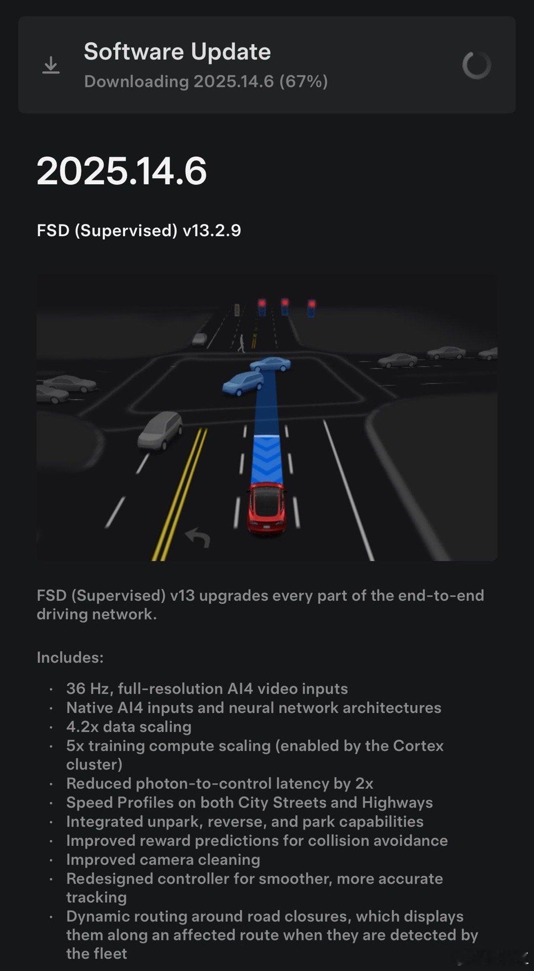 特斯拉 FSD（Supervised）v13.2.9 开始向北美的 Cybert