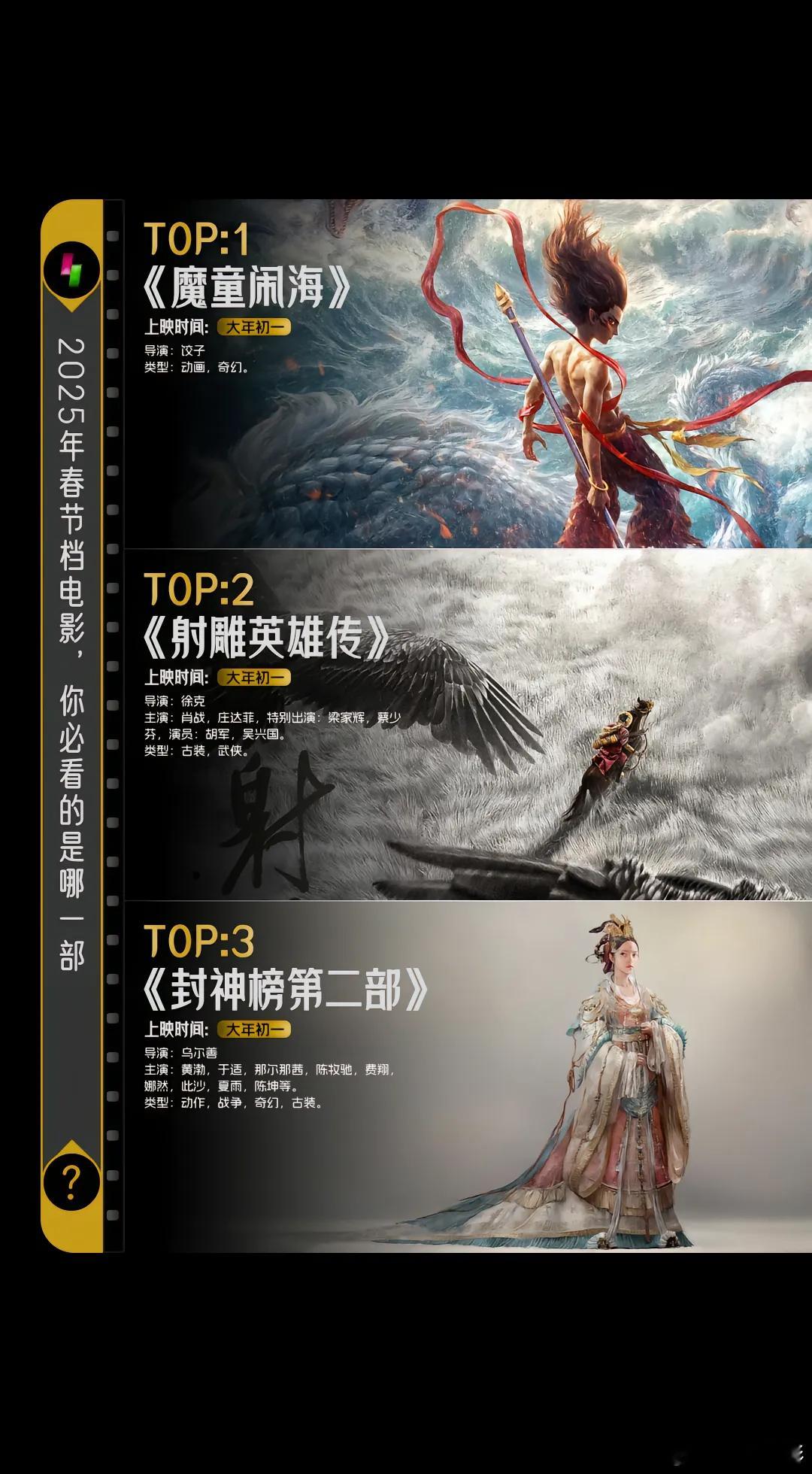 2025春节档最新片单  2025年春节档电影你看哪一部 