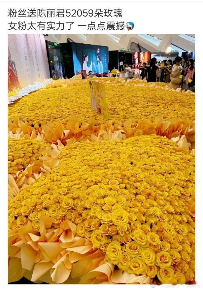 永远会被女粉的实力震撼[哆啦A梦害怕]君丝送陈丽君的52059朵玫瑰 ​​​