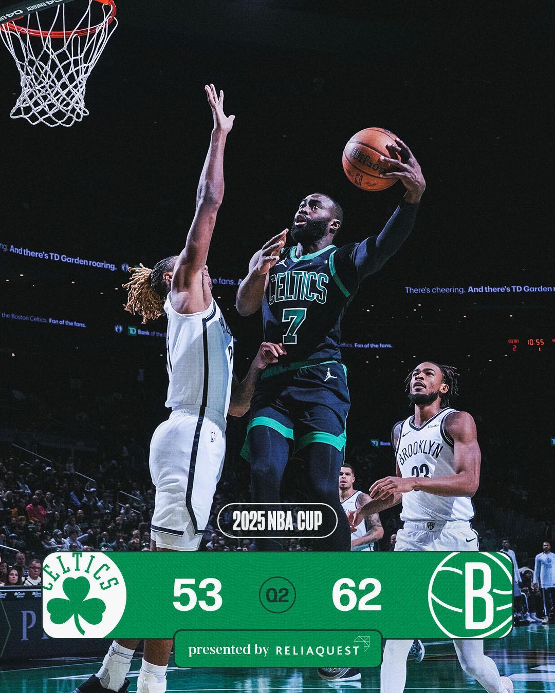 上半场落后篮网，醒醒这是在主场！ 半场数据：杰伦11分5篮板3助攻，普里查德11