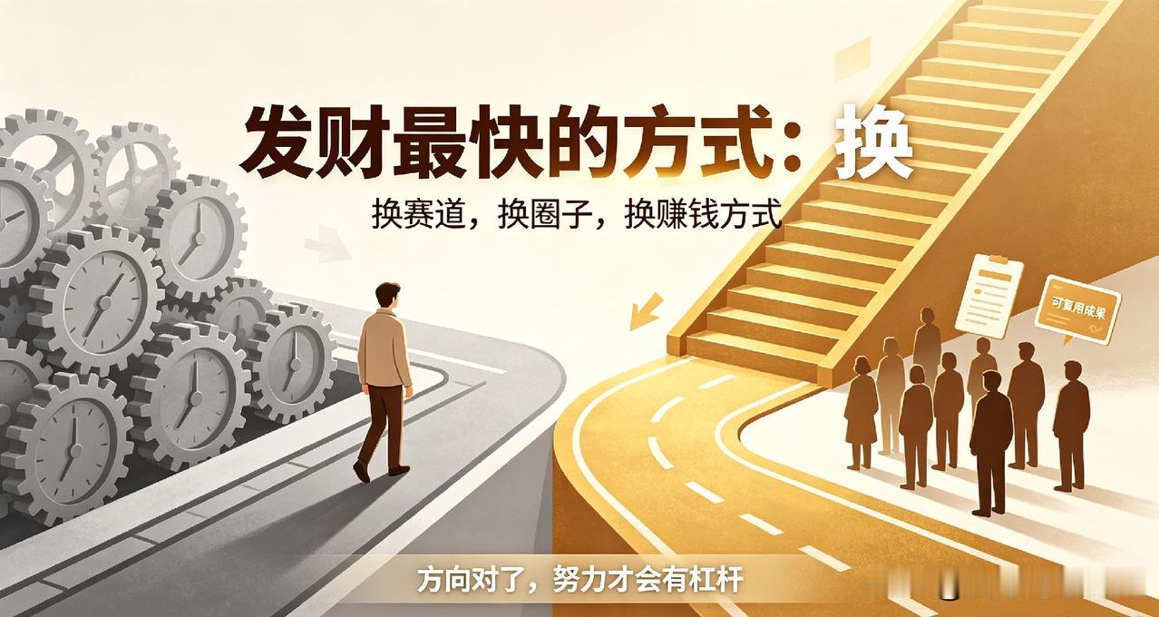 赚钱突破的核心：不是死磕，而是学会“换”
 
不少人辛辛苦苦常年打拼，几乎全年无