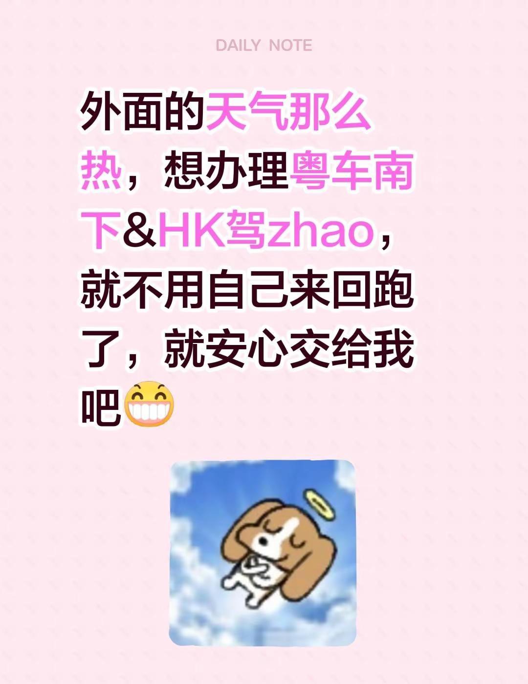 粤车南下香港驾照办理。外面的天气那么热，想办理粤车南下&HK驾zhao，就不用自