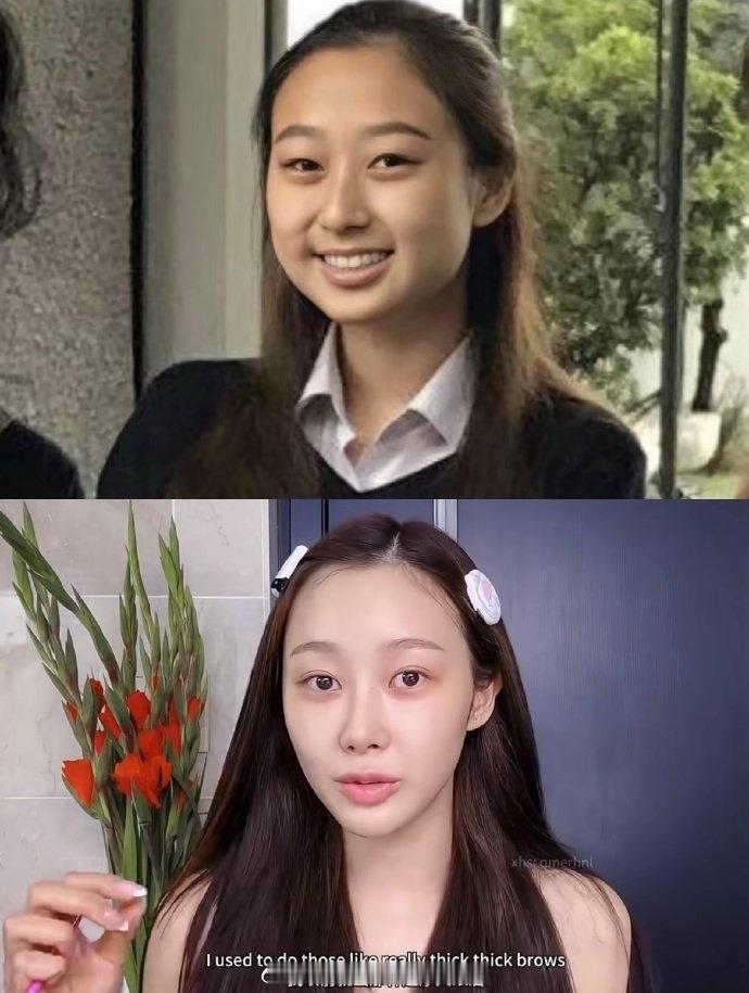 其实我觉得脸型 肤色 对她加分是最大的  老实人vs美女感 ​​​