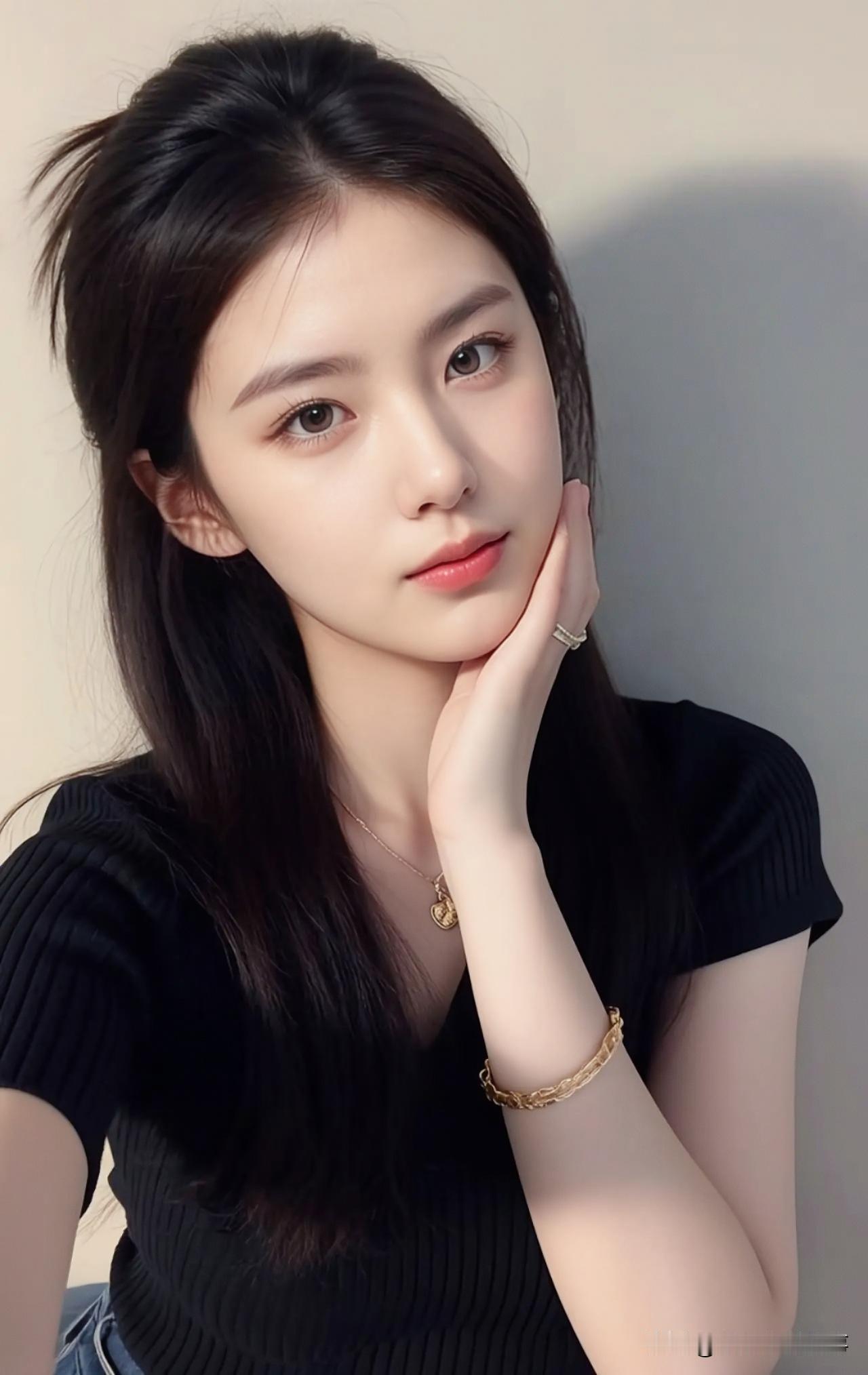 穿黑色短袖的张京