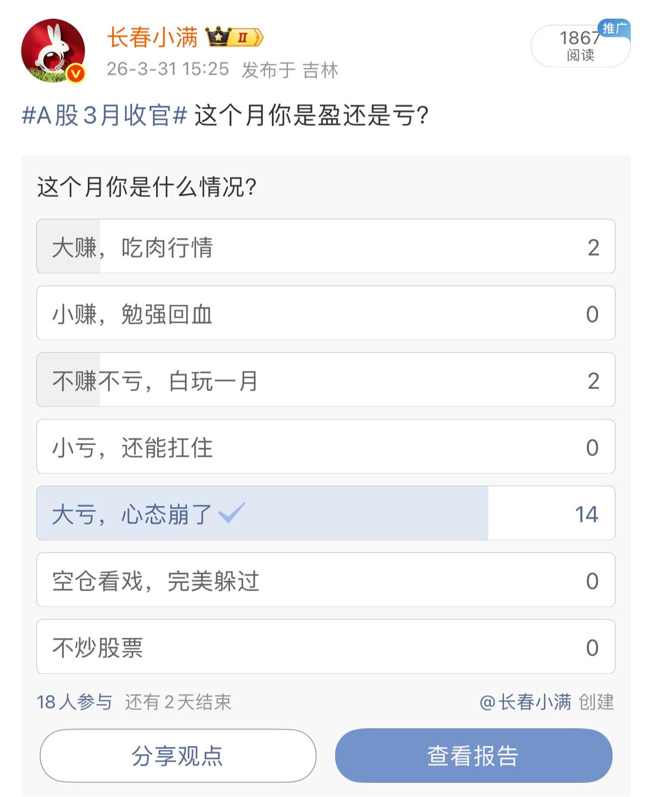 这个月你股票是盈还是亏？