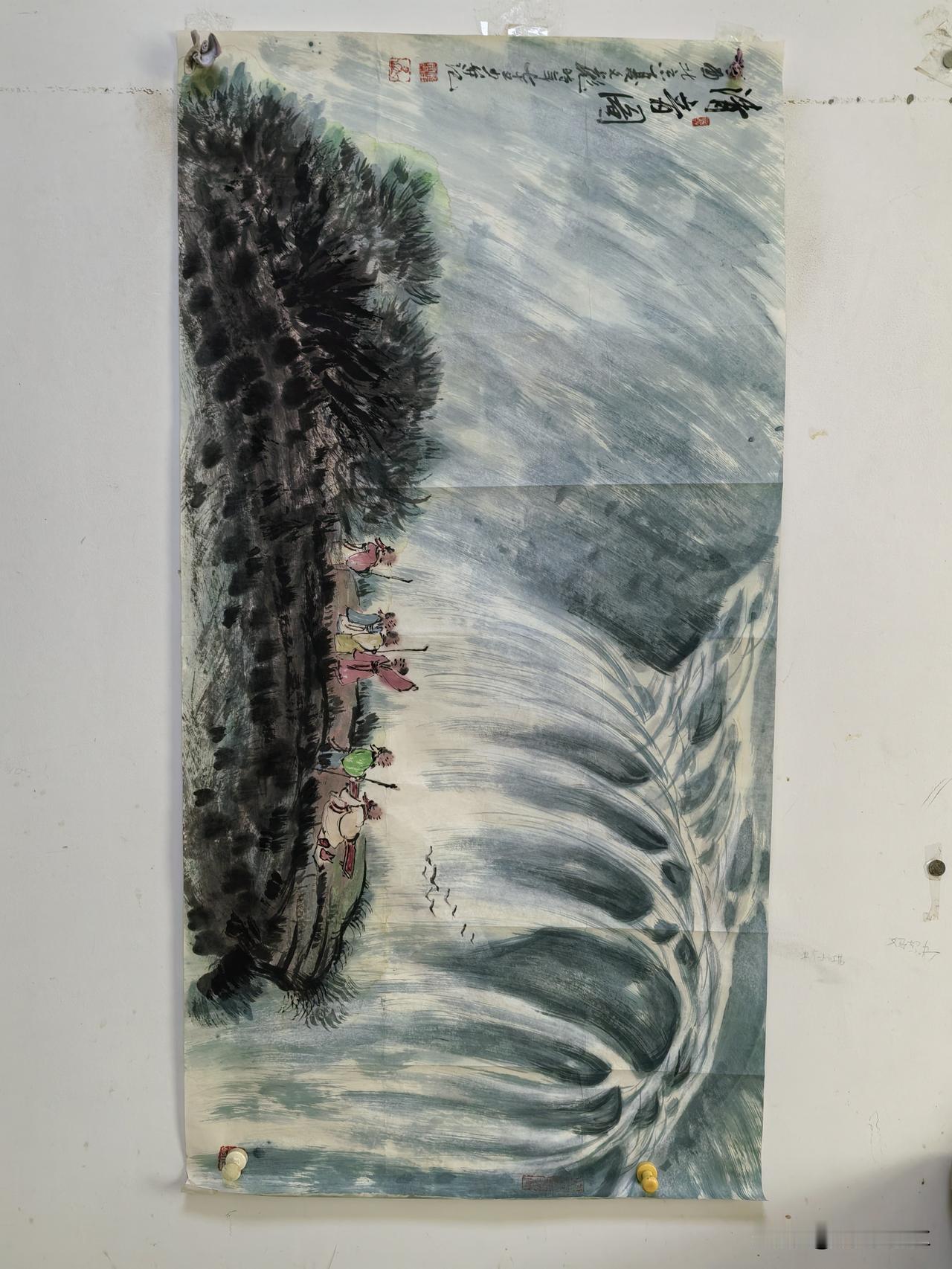 没有征文，上来打个卡。
分享山水画名家，傅派传人夏文彪老师作品。