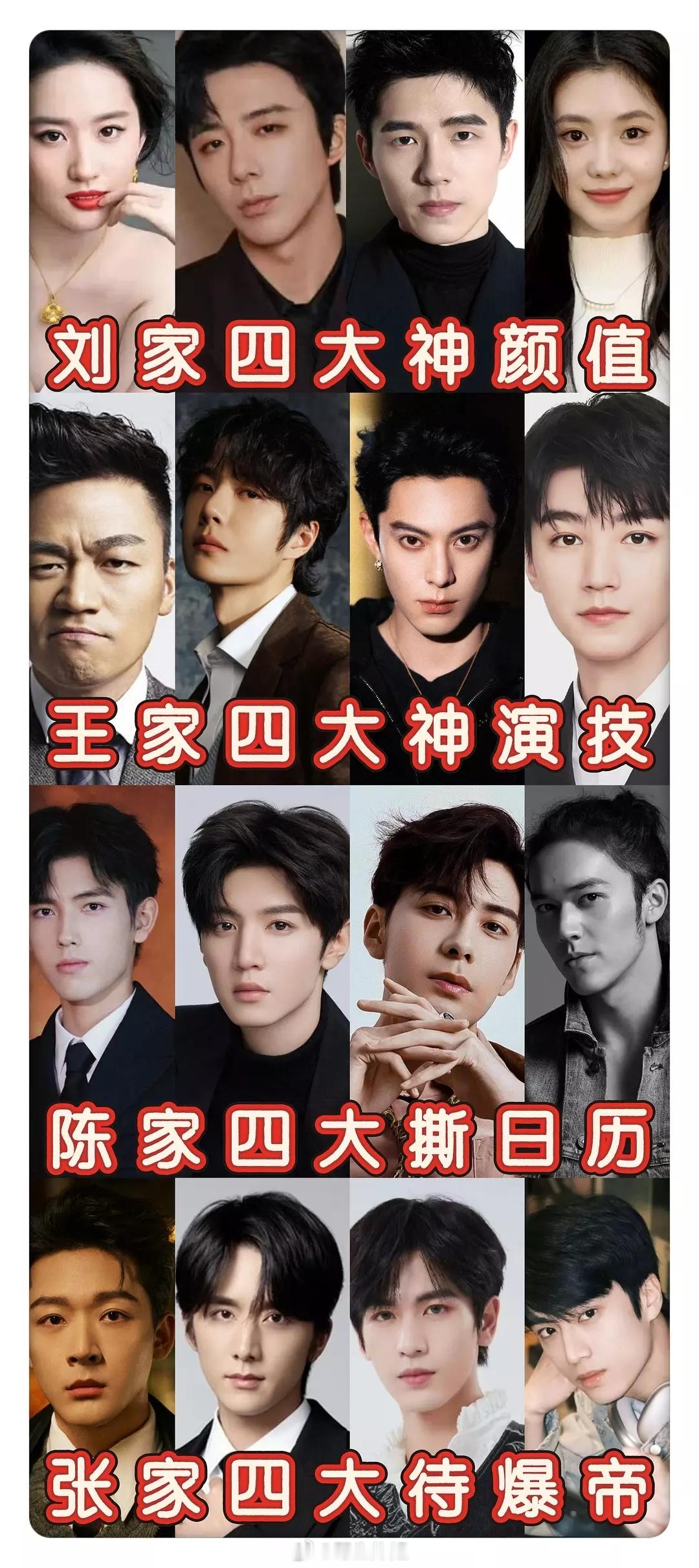内娱八大家族是不是刘王陈张 白赵李杨 尽皆人才辈出 ​​​