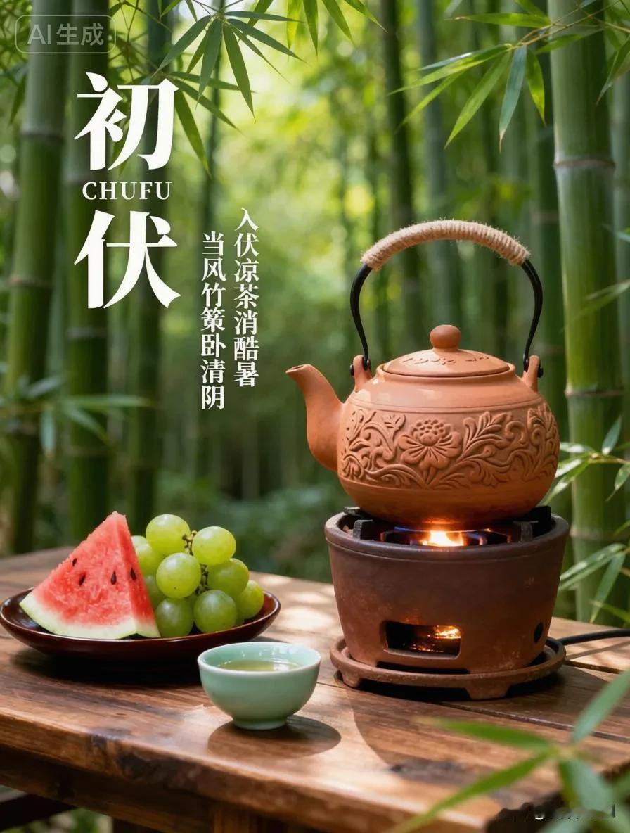 今日入伏，盛夏登场。晨起添一份平和，三餐清淡，平安度夏。