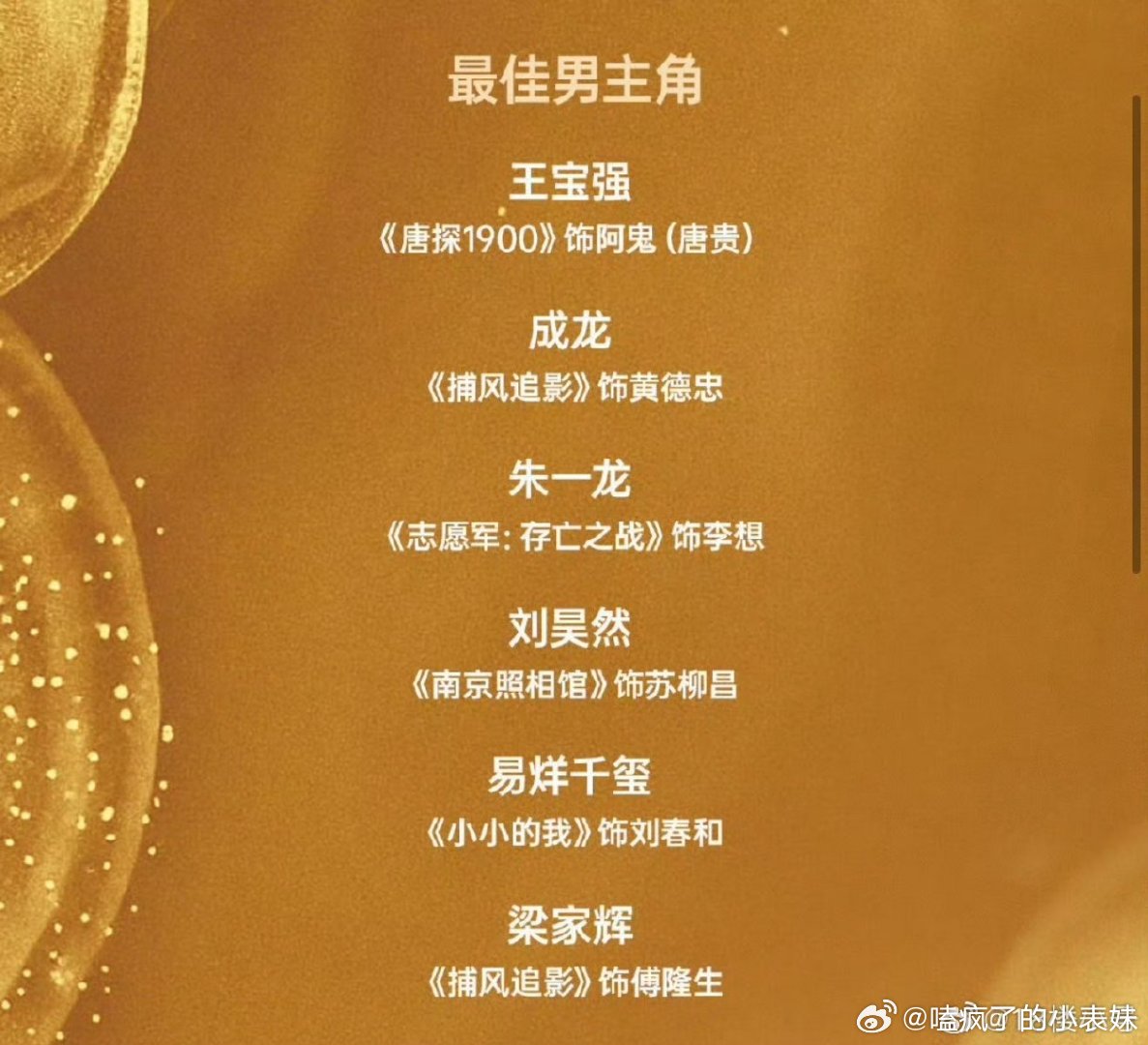 刘昊然二提百花奖刘昊然二提百花奖最佳男主 凭借《南京照相馆》苏柳昌再度入围。沉淀