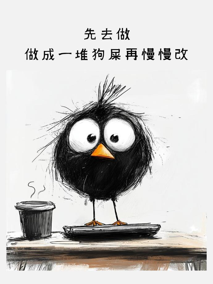 “ 先潦草的开始，再慢慢的改。” 