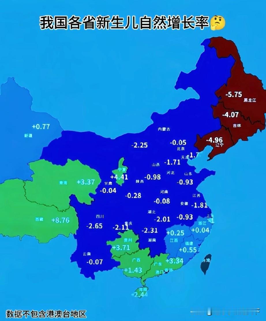 贵州人这么能生的吗？看来人口出生率还得看贵州省和广东省啊！
西藏这增长率虽然最高