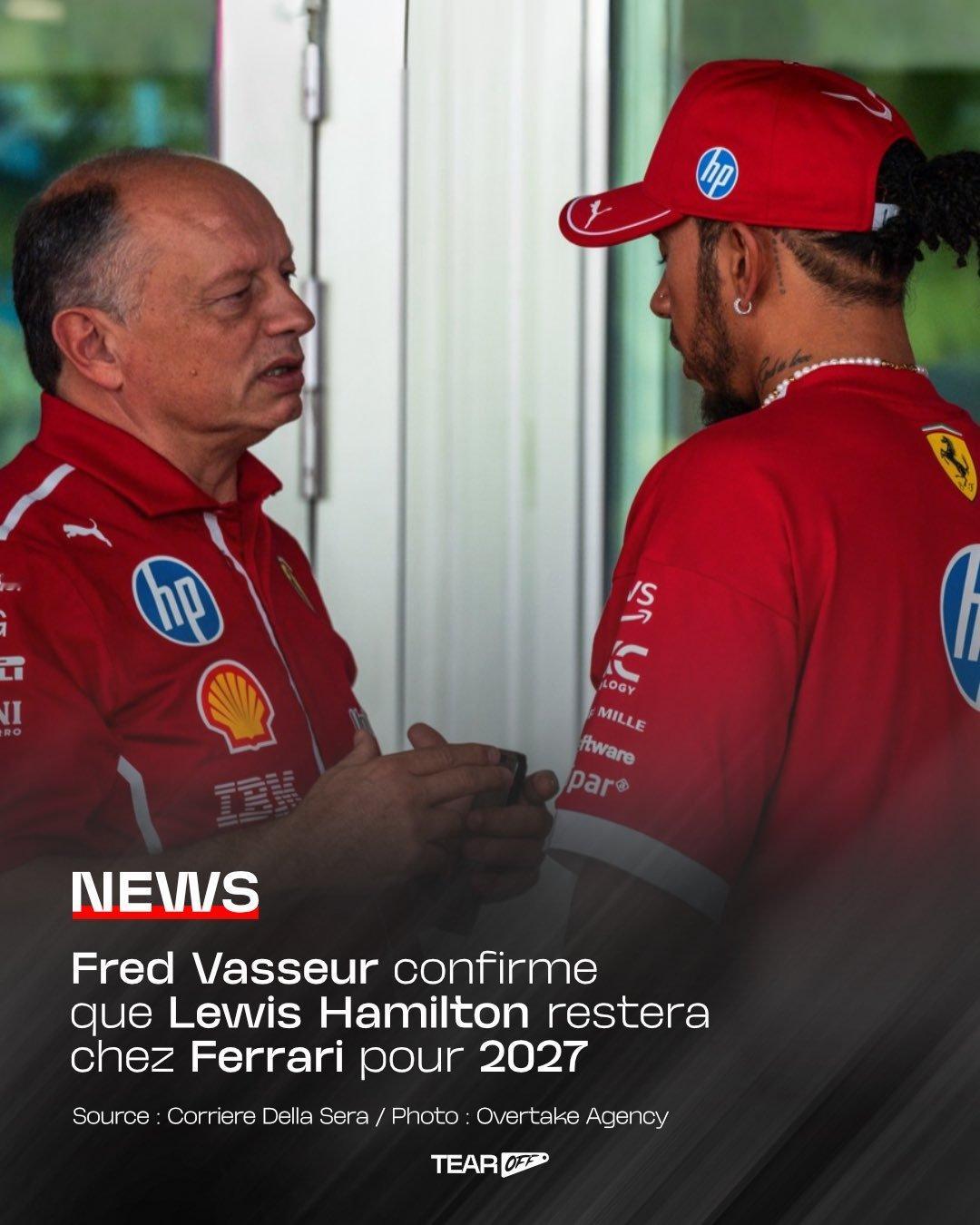 F12026F1英国大奖赛 瓦塞尔确认汉密尔顿明年将留在法拉利 