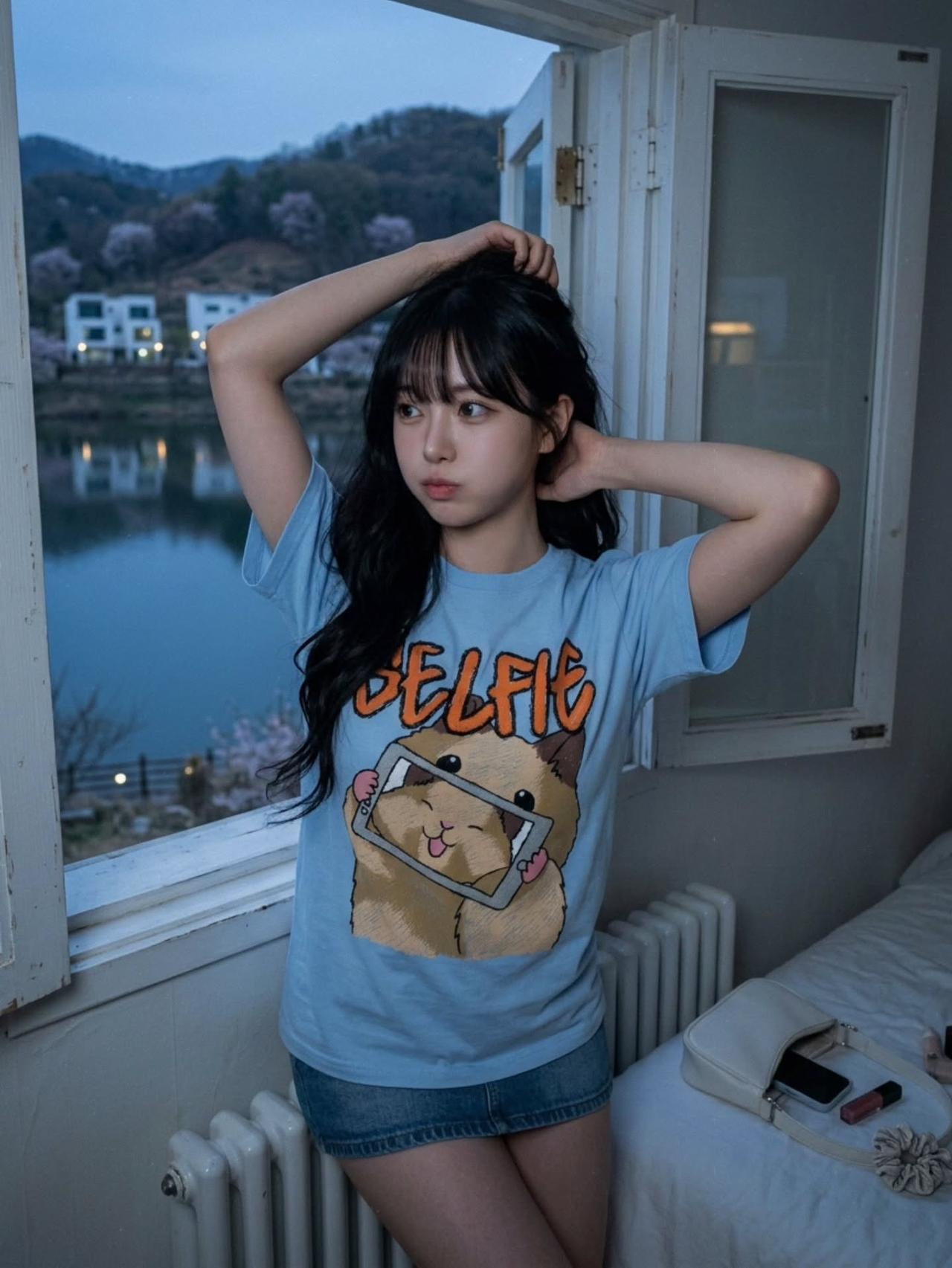 晒图笔记大赛窗边少女，自拍的瞬间，萌宠相伴，甜美日常