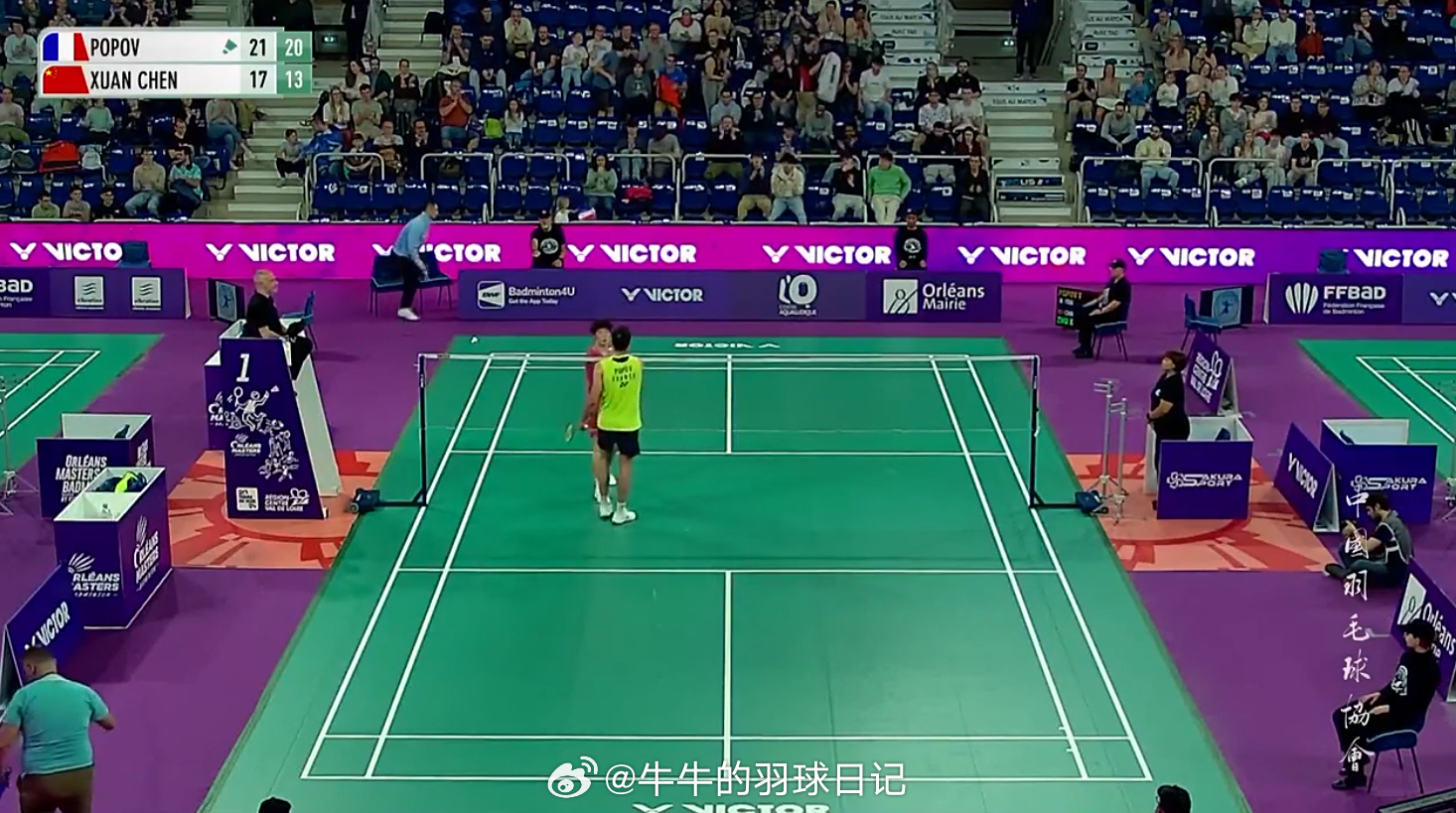 男单 1/16赛 大波波夫(4) 21-17 21-13 朱轩辰2026年奥尔良