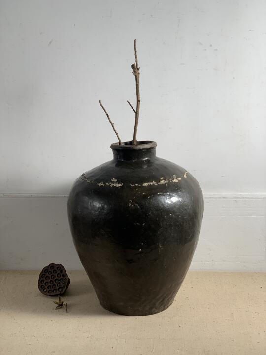 梅口老陶罐，包浆佳；民宿侘寂花艺插花陶罐。