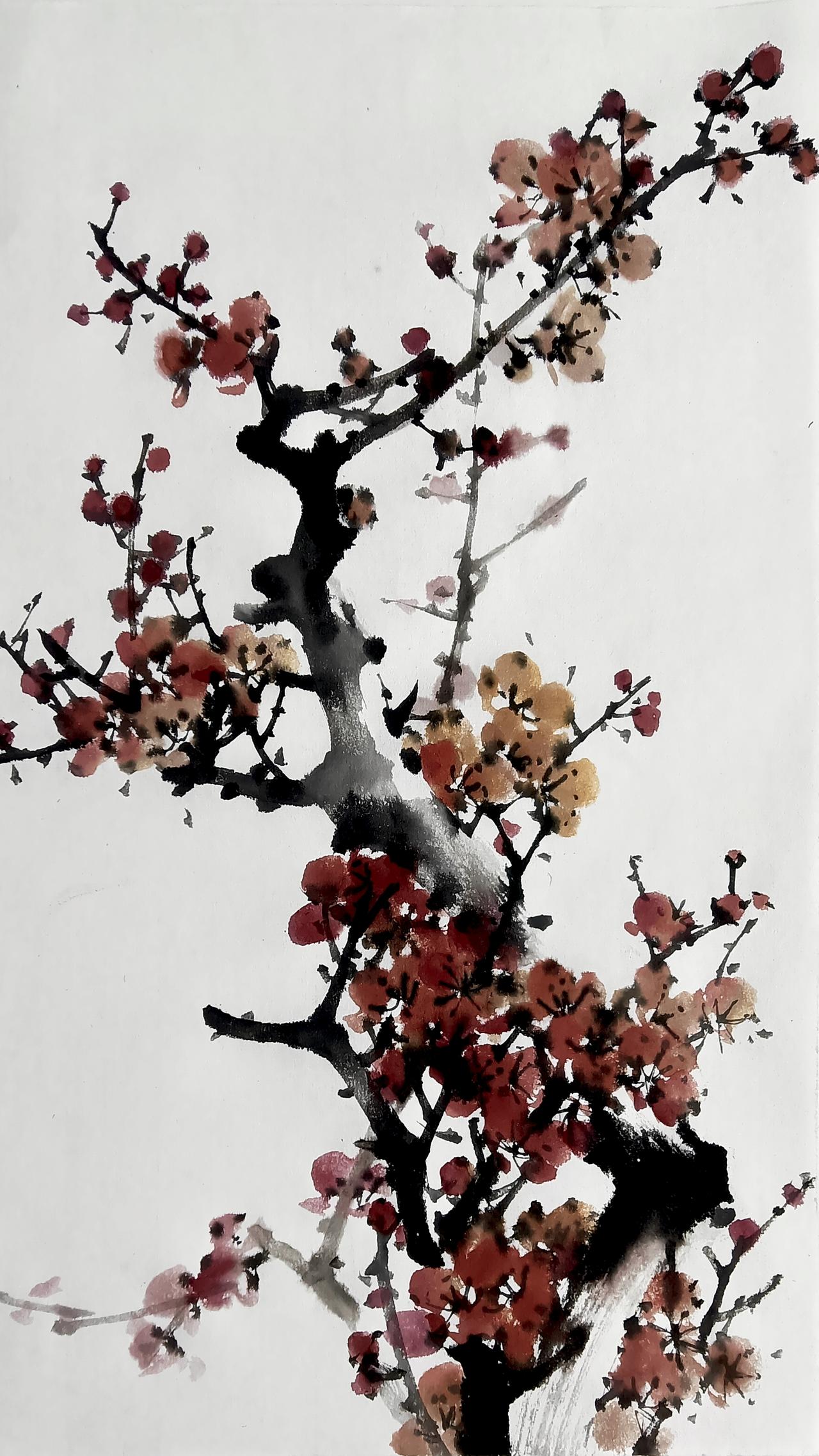 枝杈平行，疏密失当，颜色灰暗