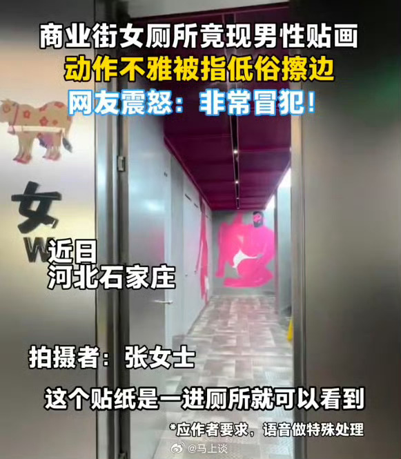 莫把低俗当艺术。商场女厕内巨大男性壁画被指低俗