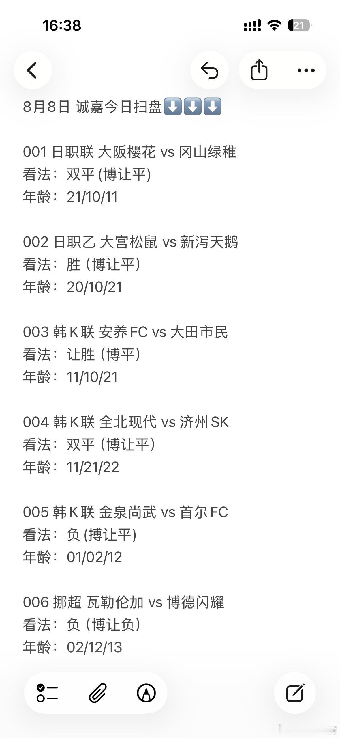8月8日诚佳早场扫盘日职联 大阪樱花 vs 冈山绿稚看法：双屏(博让屏)年龄：2