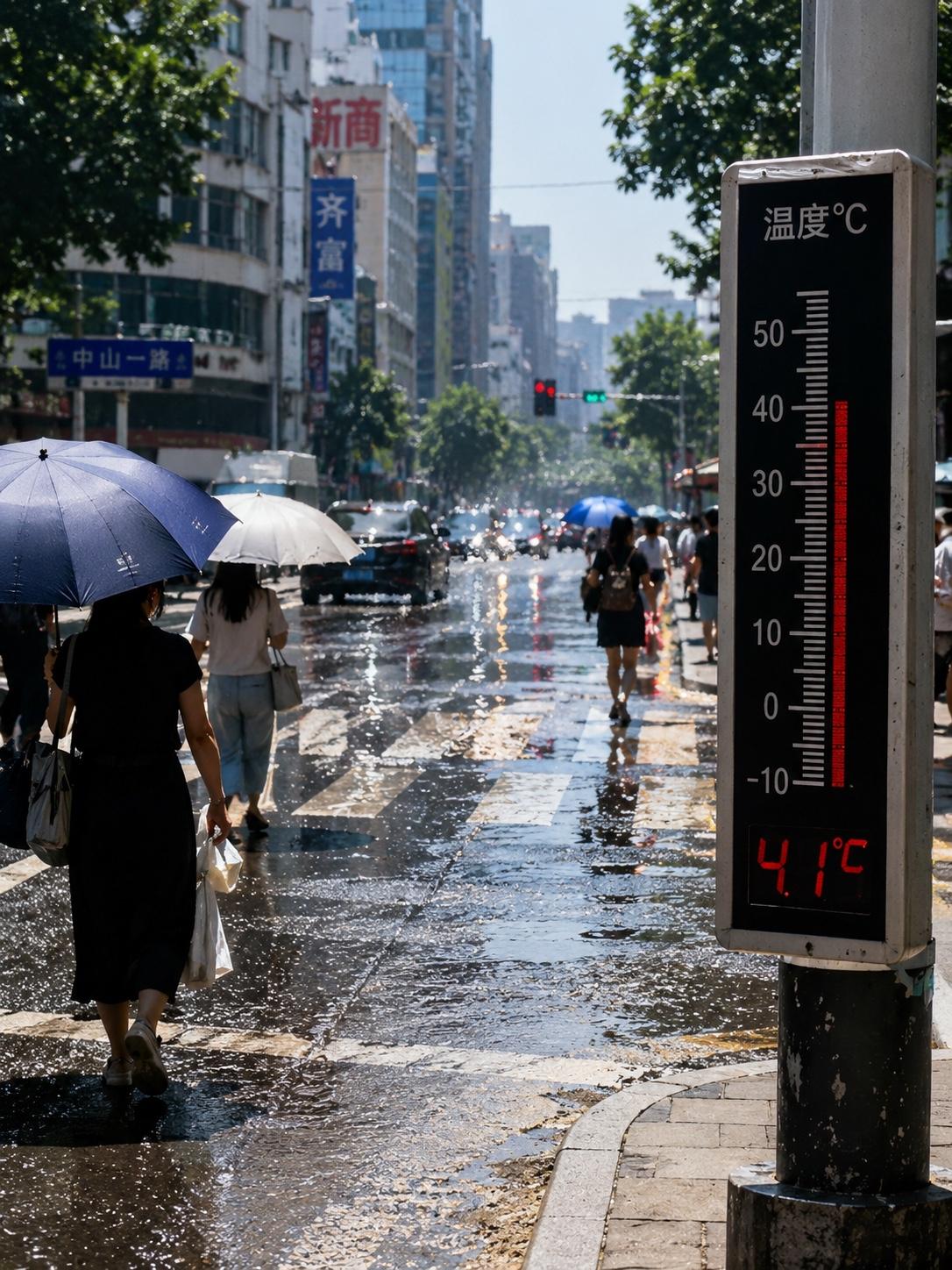 今儿入伏，40天。比去年多了整整10天。

早上出门那一瞬间，空气跟蒸笼盖子掀开