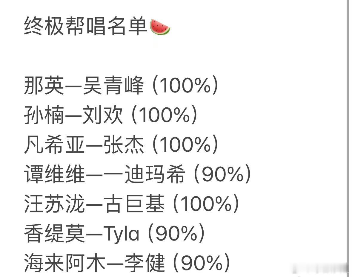 歌手网传帮唱阵容vs最终阵容： 吴青峰变成了回春丹、谭维维的帮唱从迪玛希变成了陈