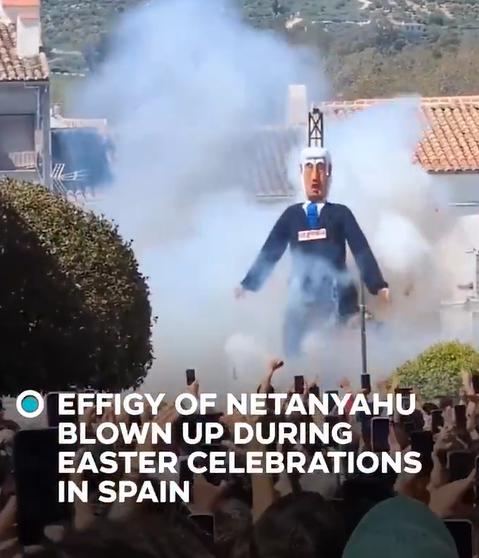 西班牙人是真的让人佩服呀！

直接焚烧和炸毁代表内塔的稻草人，这是西班牙居民在复