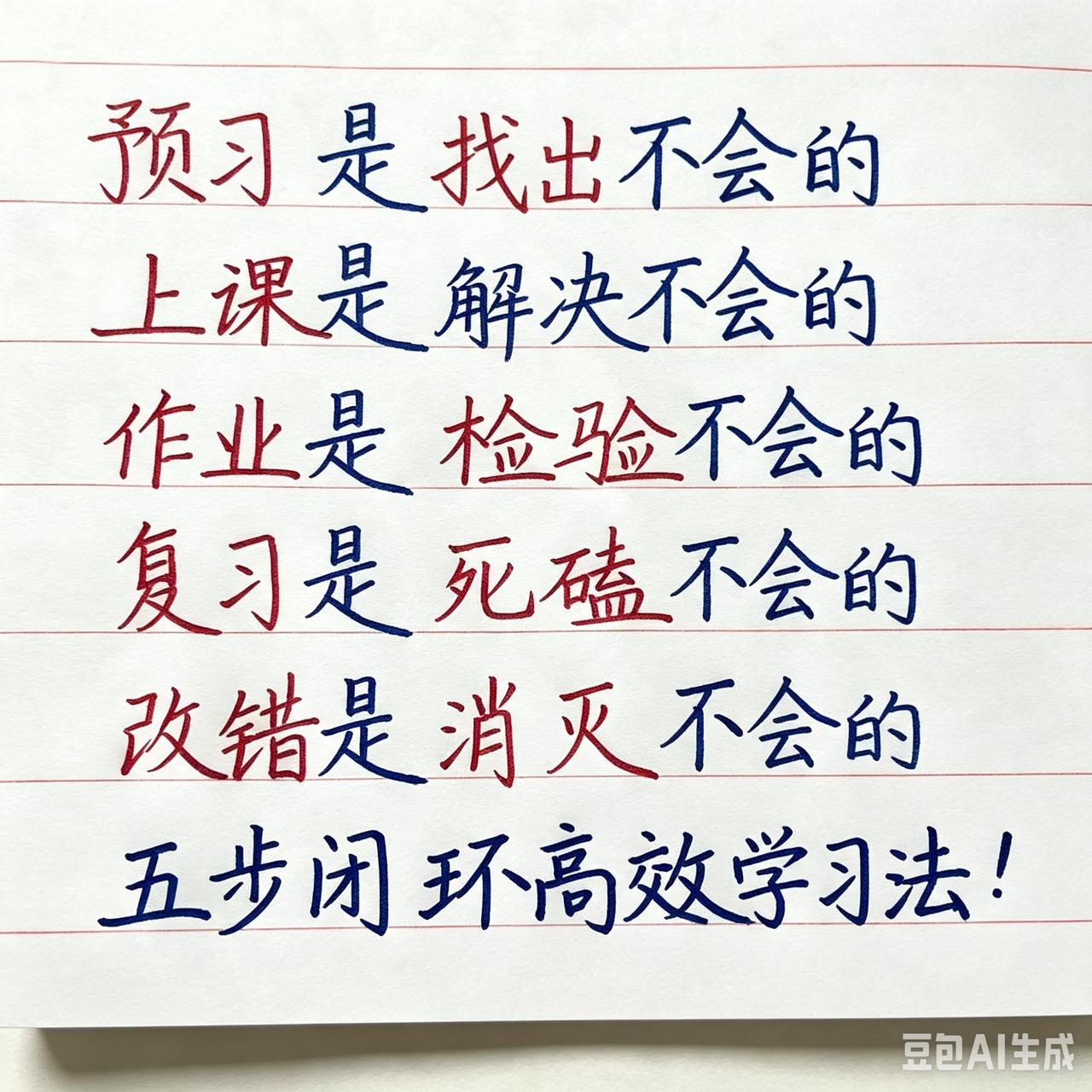 学习不是靠死熬时间，而是靠一套闭环方法。
 
预习先找出哪里不会，
上课重点听怎