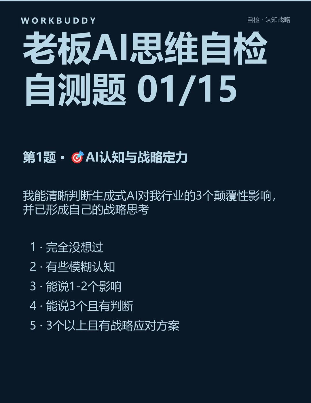 老板AI思维自检
在AI时代来临之时，老板应该检测看看自己是否能与时俱进拥抱趋势
