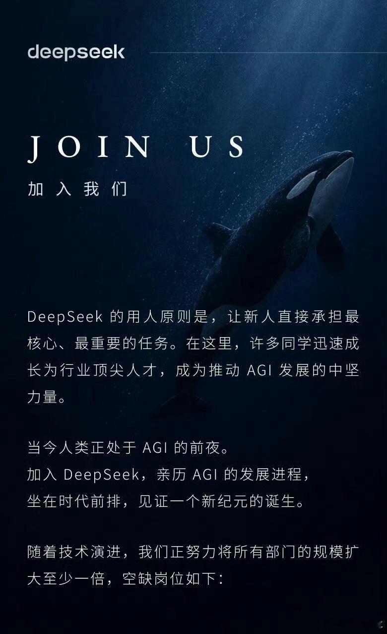 DeepSeek大规模招聘，现在国内正值AI大爆发时期，类似于这方面的工程师或者