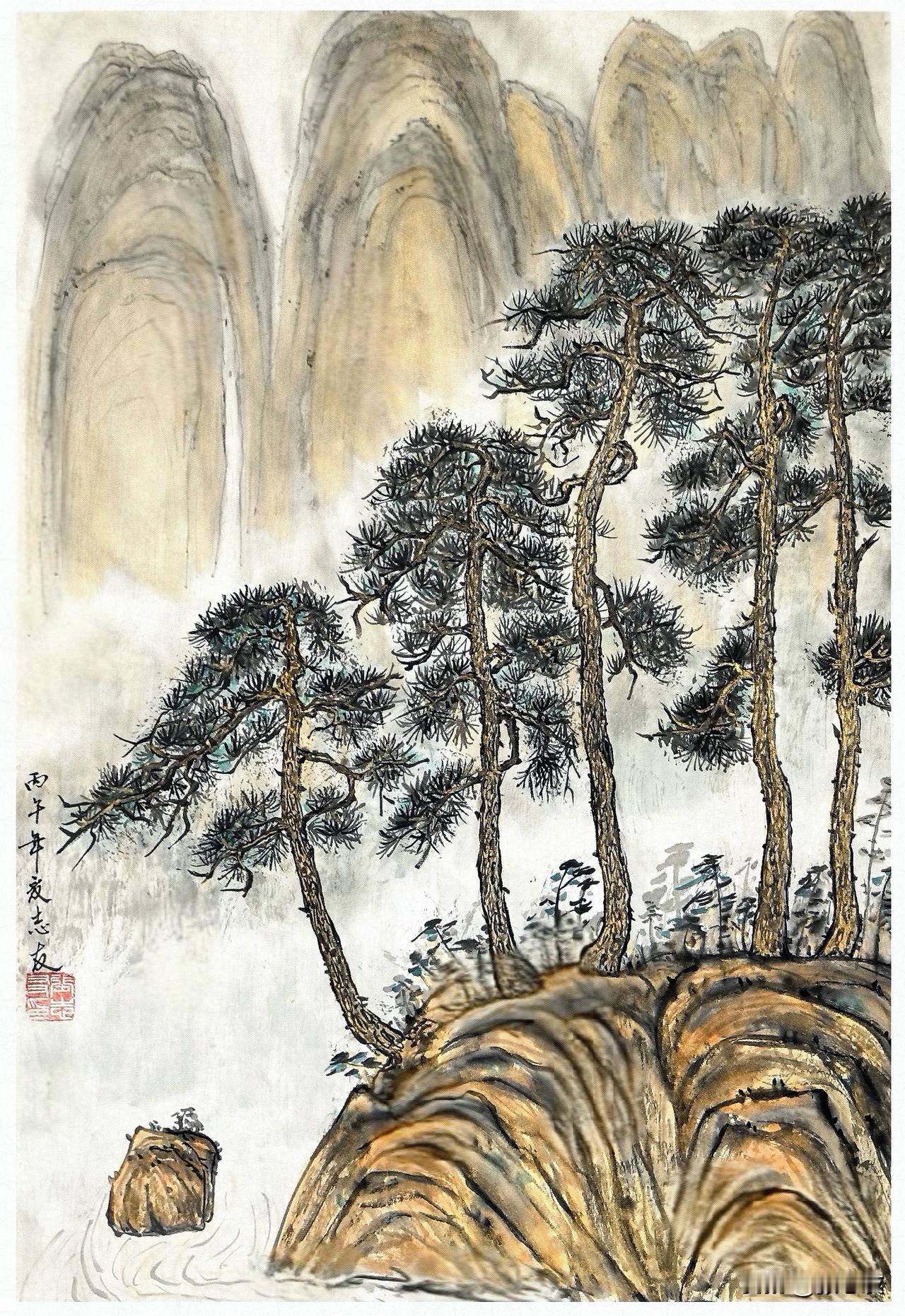 一日一画：我来画，你赋诗。发挥你的才华，下一个李白就是你[捂脸]   中国画 国