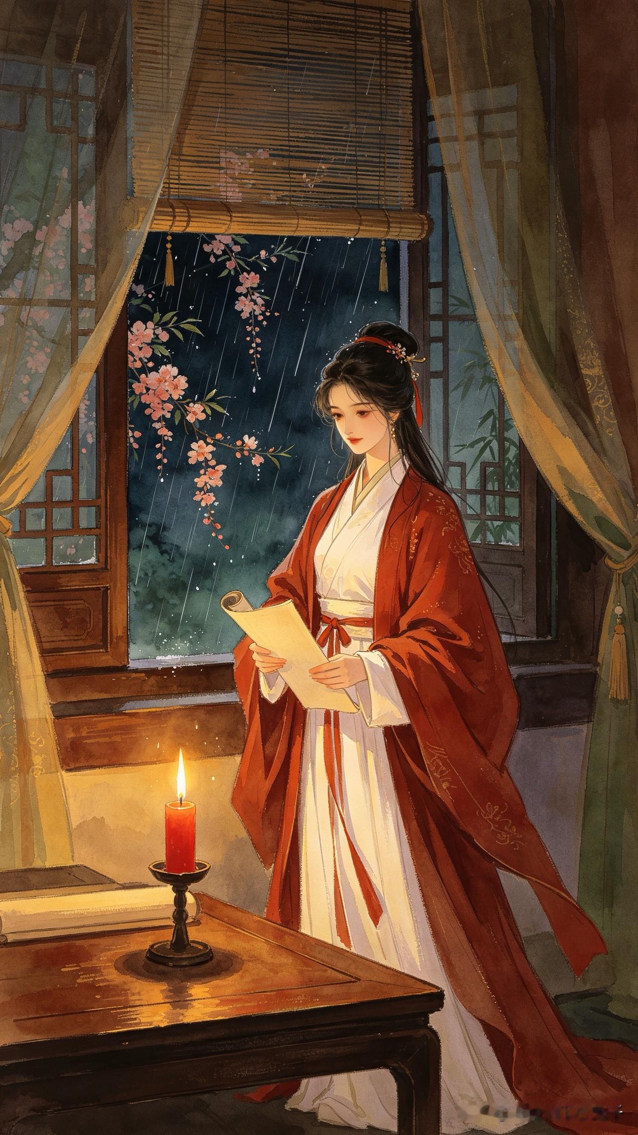 / 小兔邀对
上联：雨打纱窗添别恨 
下联：…………师友请🌹
        