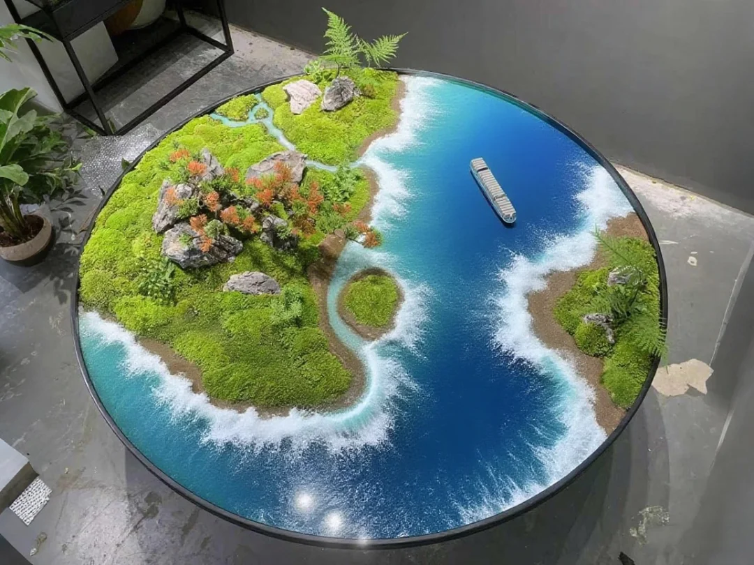 🌿🌊把“海岛森林”焊在圆桌上，神仙设计！
