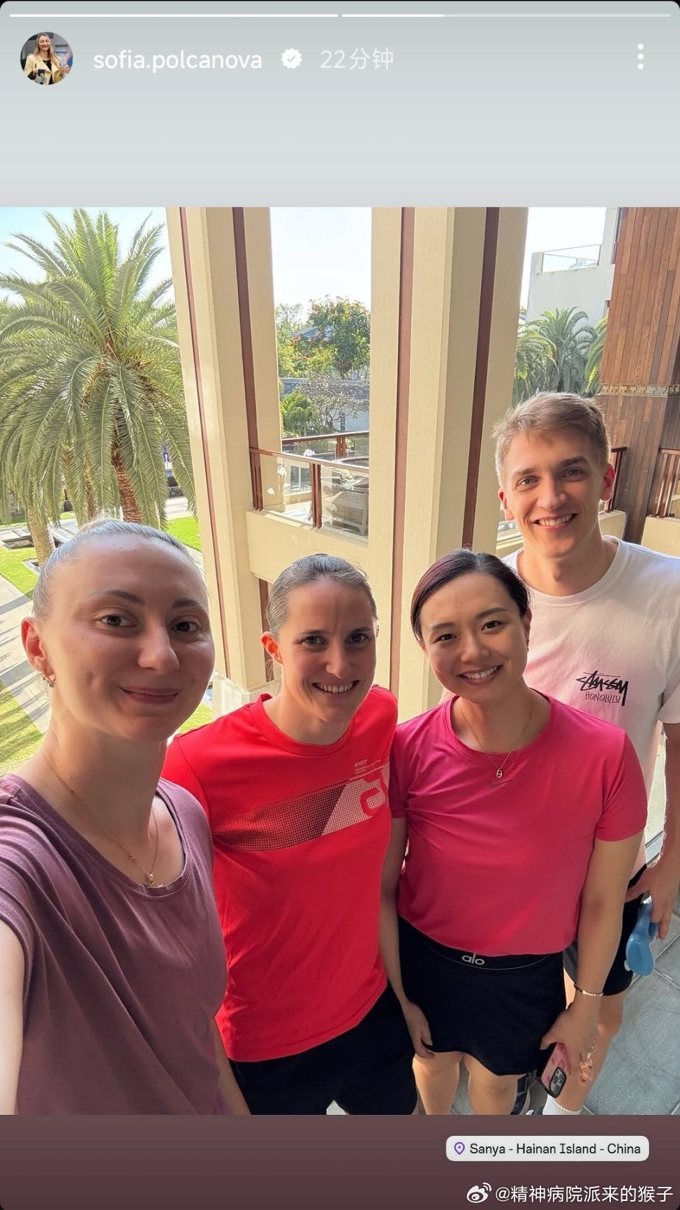 参加海口国际乒乓球挑战赛的波尔卡诺娃、温特、万远、安东🤳 