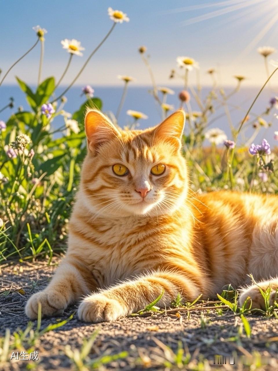 午后的光斜进窗台，猫追着自己的尾巴转了三圈，最后趴在阳光里眯起眼睛。