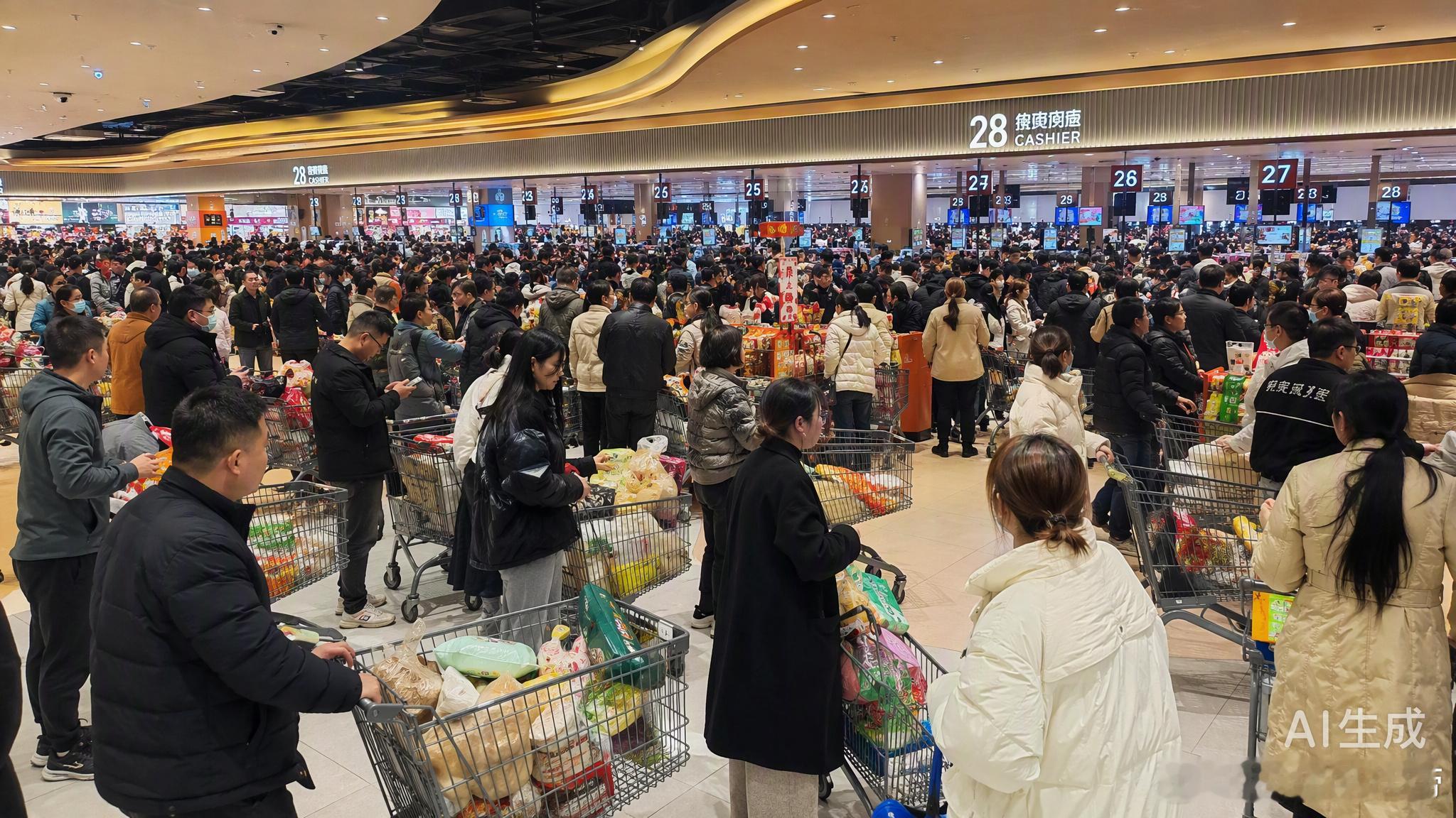 年赚20亿的店说关就关，28个收银口排起长龙，这画面看着比双十一还热闹。胖东来许
