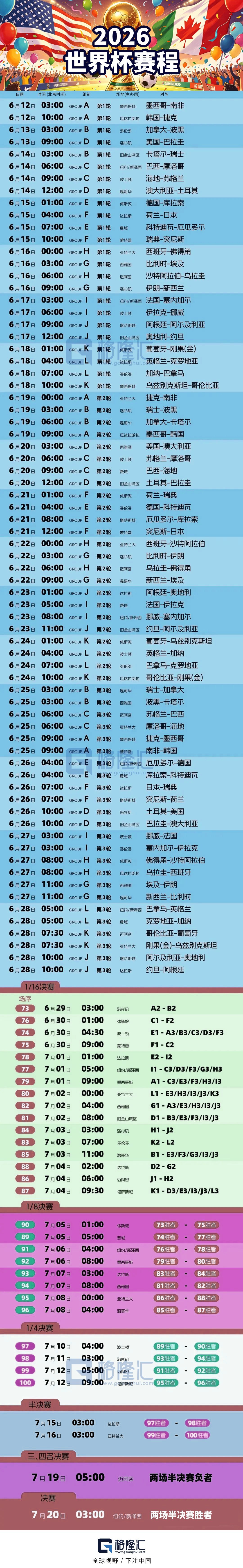 2026年美加墨国际足联(FIFA)世界杯将于当地时间2026年6月11日(北京