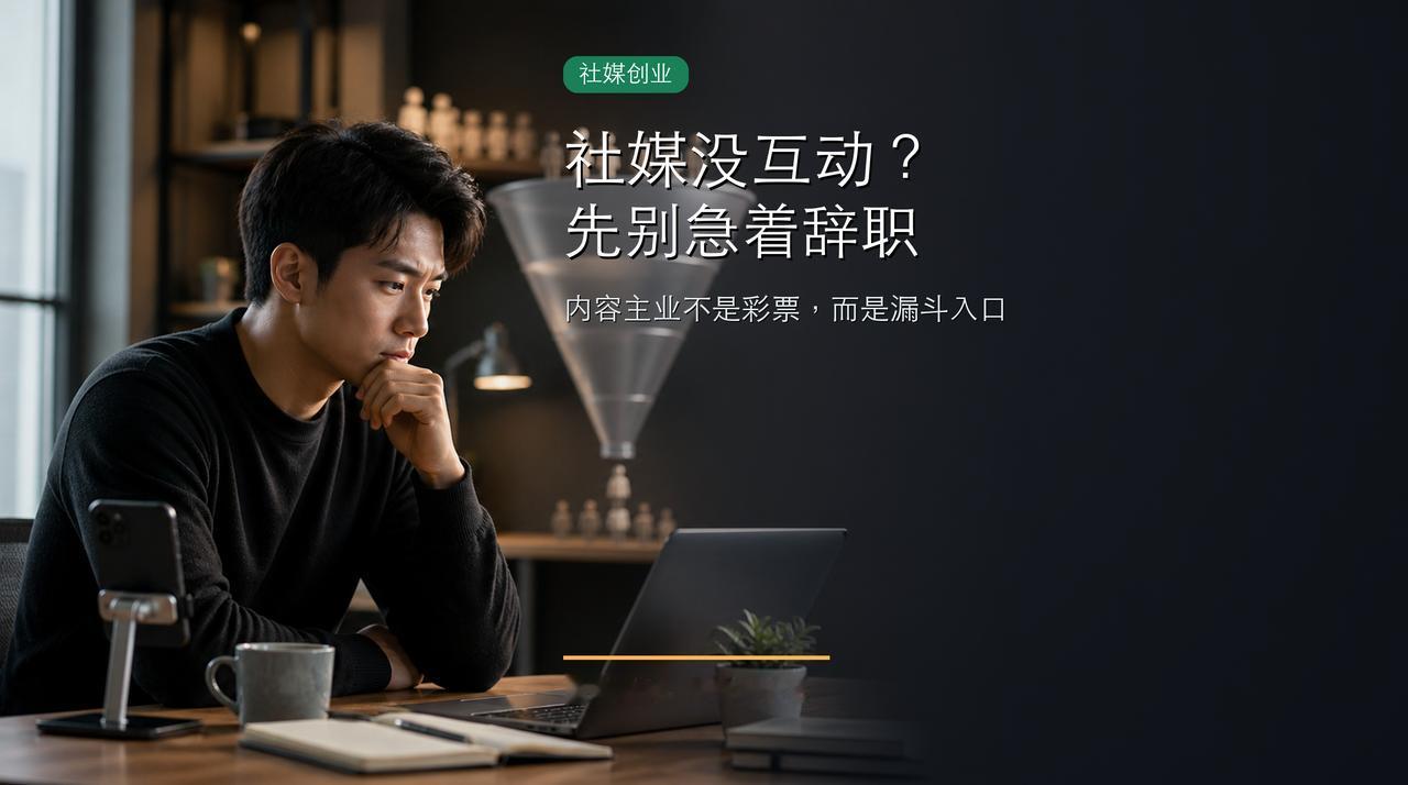 社媒没互动？残酷真相：内容创作作为主业的成功率不到 0.01%。

核心洞察：