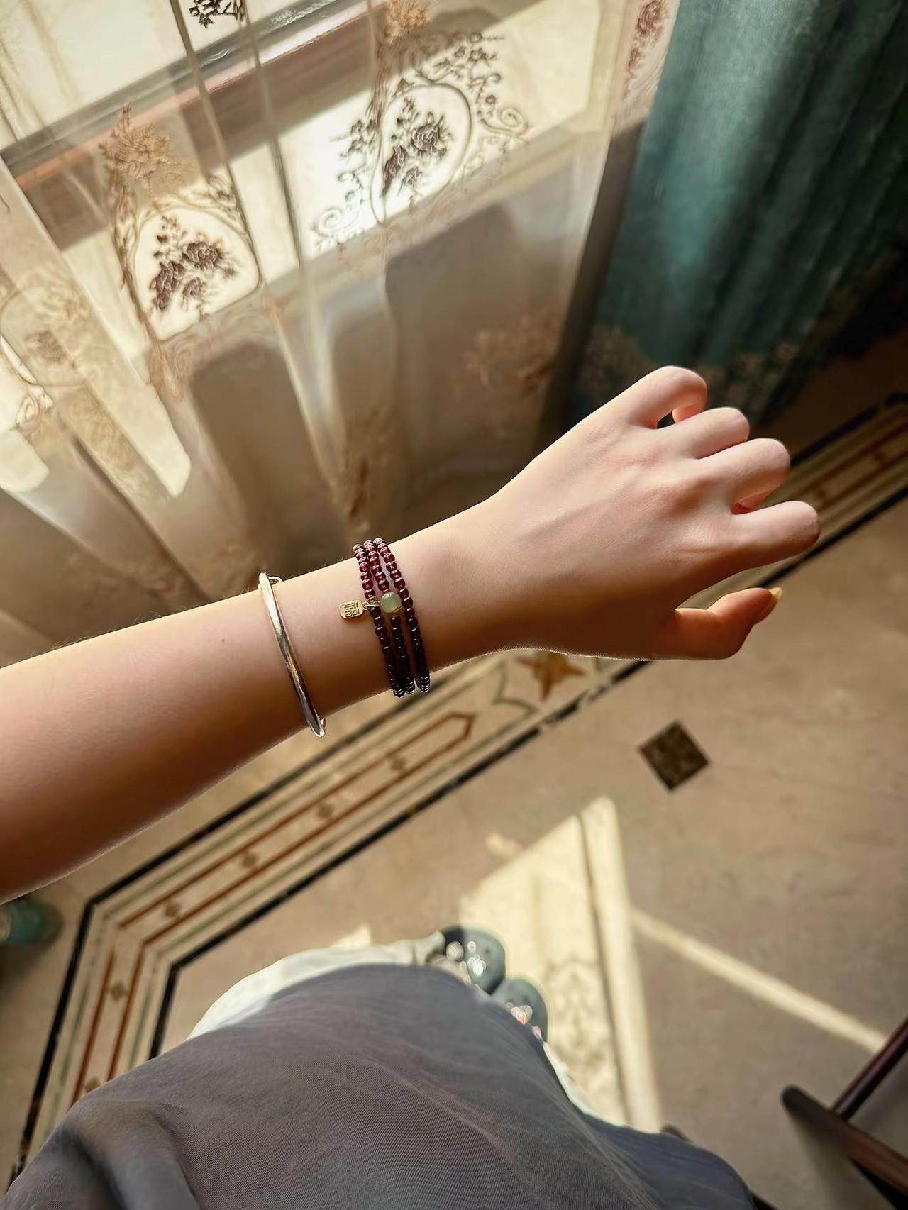 愿普陀山石榴石手链陪你好眠石榴石