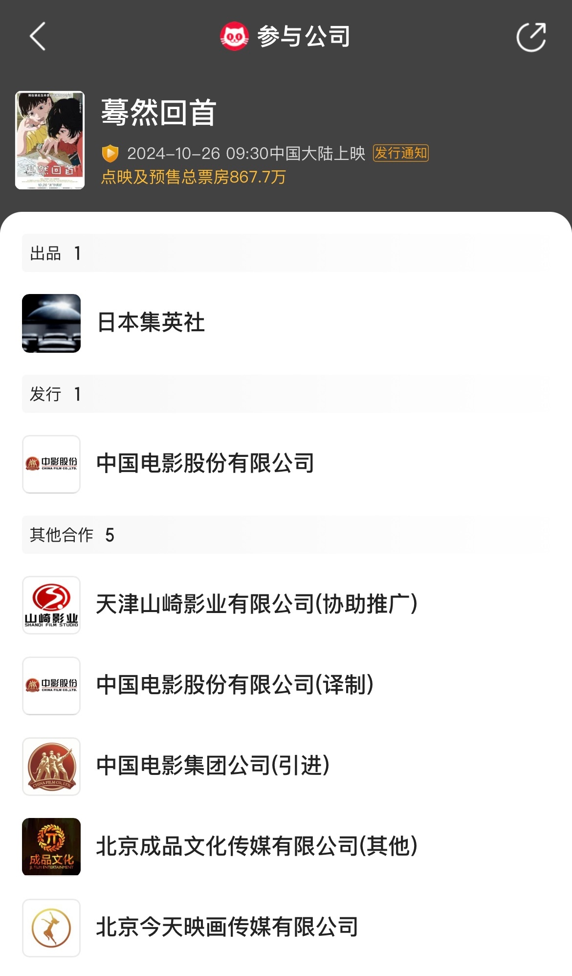 电影《蓦然回首》在中国内地上映地推发行上的问题，比如特典，海报发放等跟线下地面宣