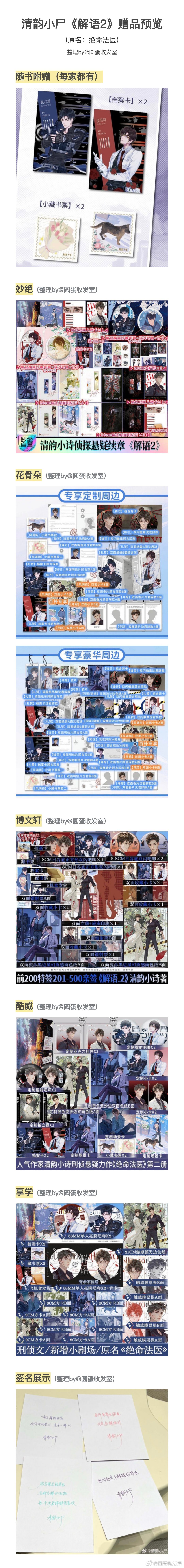 【《解语2》by 清韵小尸 汇总博】（绝命法医）卷评，揪3位送【签绘+妙绝店周】