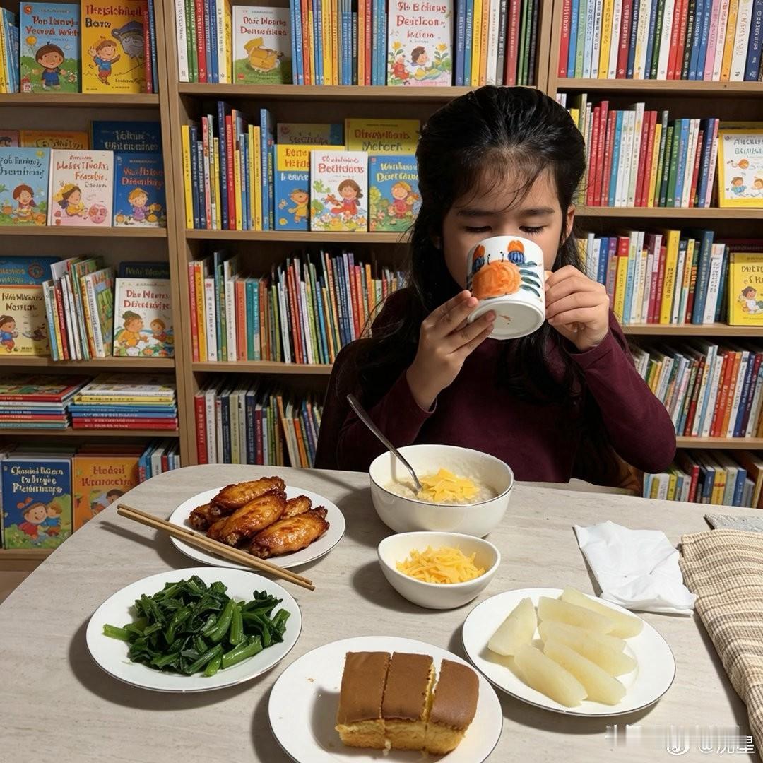 不愧是美食主持人出身，沈星家的早餐就这么丰盛，荤素搭配，营养均衡，一大桌子。
