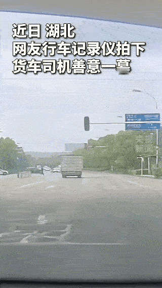 上央视新闻了！湖北武汉，男子驾车跟在货车侧方，绿灯了准备过去
 
很多人看到这一