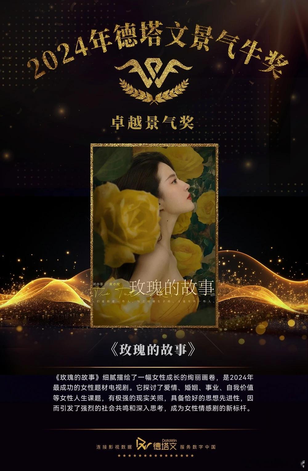 2024年德塔文景气牛奖——卓越景气奖《玫瑰的故事》获奖关键词：最成功的女性题材